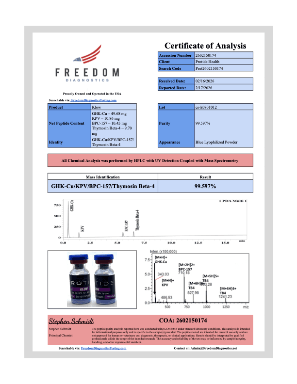 Klow Blend (GHK-CU, KPV, BPC-157, TB-500) 2 KLOW FEB COA 1